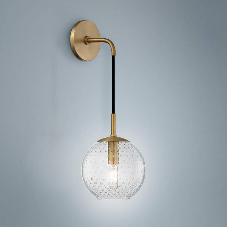 Image 1 Hudson Valley Rousseau 14" High Aged Brass Wall Sconce