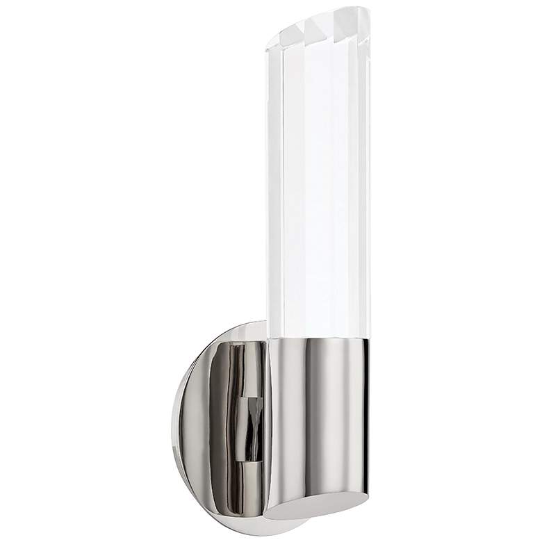 Image 1 Hudson Valley Rowe 12 1/2 inchH Polished Nickel LED Modern Wall Sconce