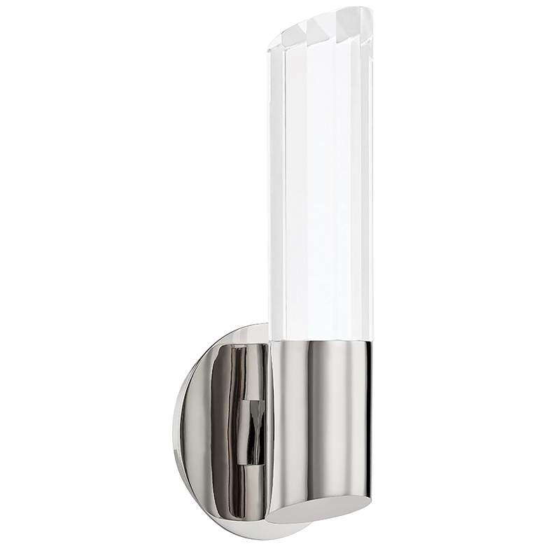 Image 1 Hudson Valley Rowe 12 1/2"H Polished Nickel LED Modern Wall Sconce