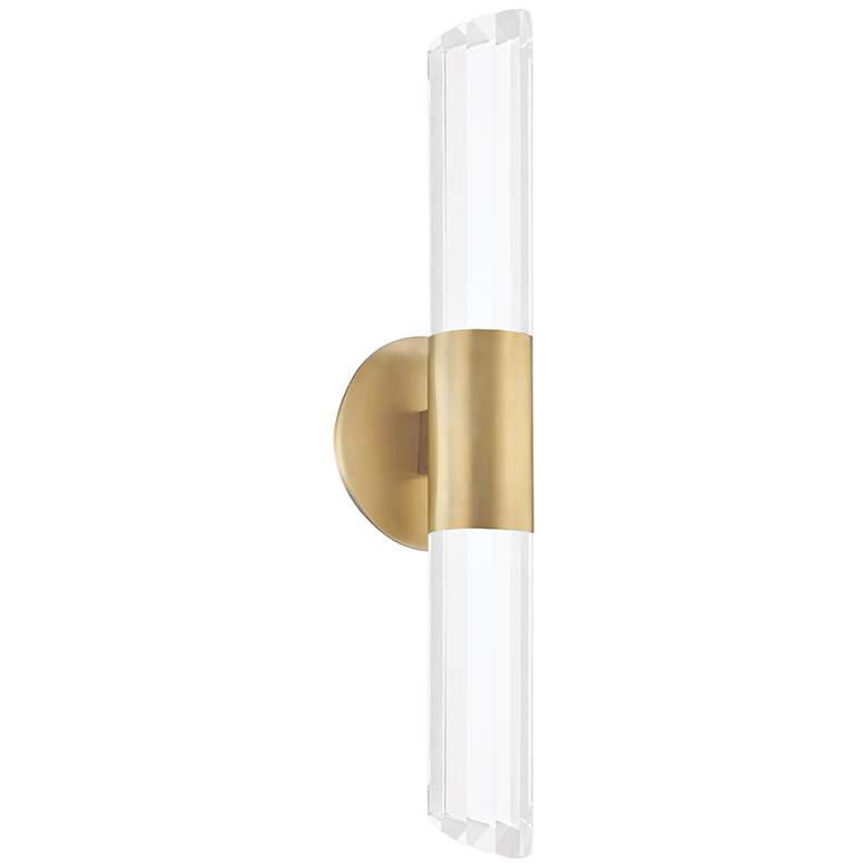 Image 1 Hudson Valley Rowe 20 1/4 inchH Brass 2-Light LED Wall Sconce