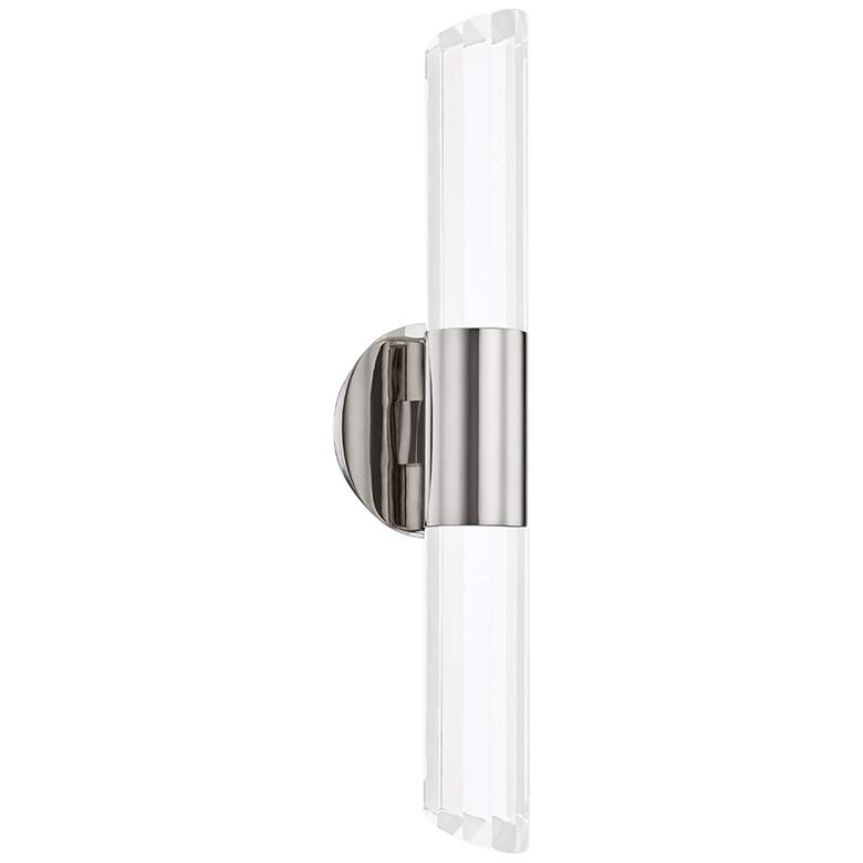 Image 1 Hudson Valley Rowe 20 1/4 inchH Nickel 2-Light LED Wall Sconce