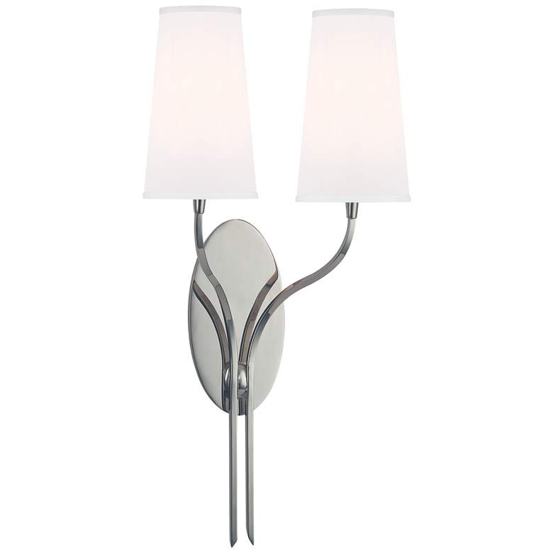 Image 1 Hudson Valley Rutland 12" Wide Polished Nickel 2 Lt Wall Sconce