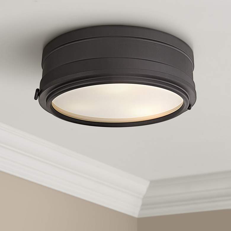 Image 1 Hudson Valley Rye 14" Wide Old Bronze Ceiling Light
