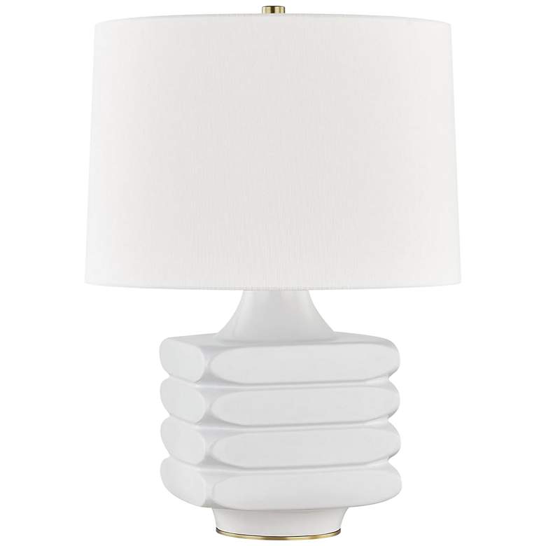 Image 1 Hudson Valley Sag Harbor White Ceramic Accent Table Lamp