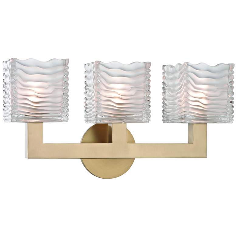 Image 1 Hudson Valley Sagamore 17 1/2"W Aged Brass 3-LED Bath Light