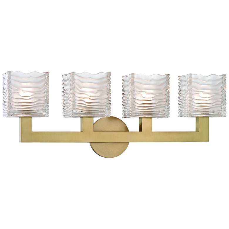 Image 1 Hudson Valley Sagamore 24 inch Wide Aged Brass 4-LED Bath Light