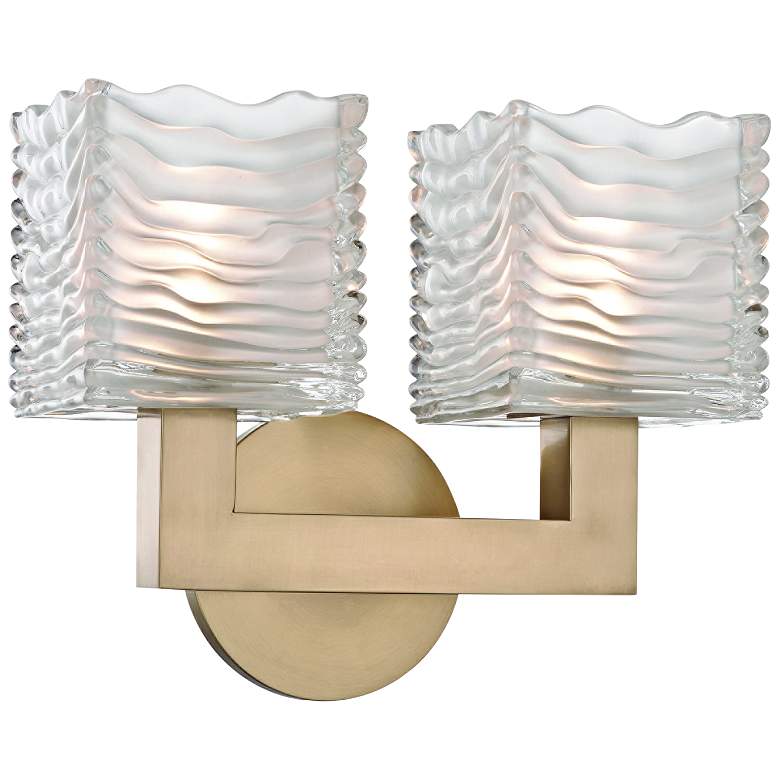 Image 1 Hudson Valley Sagamore 9 inch High Aged Brass 2-LED Wall Sconce
