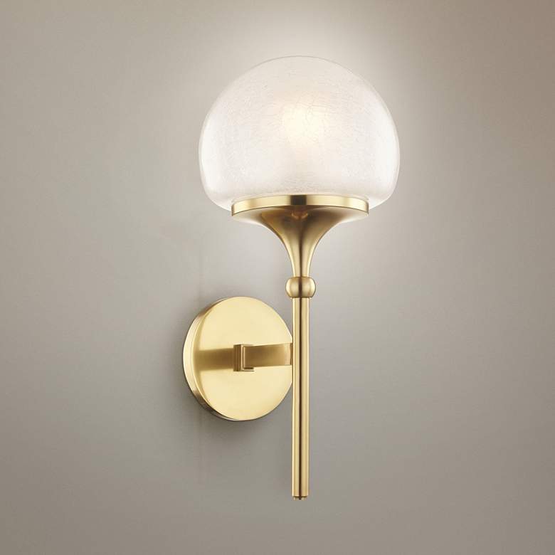 Image 1 Hudson Valley Salem 15 3/4" High Aged Brass Wall Sconce