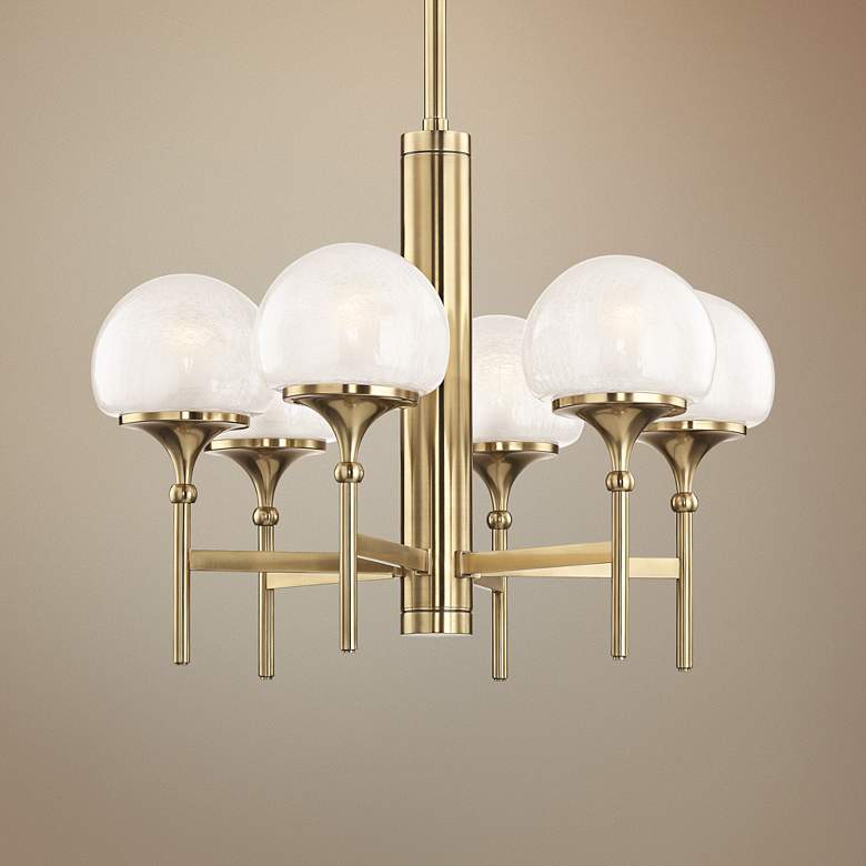 Image 1 Hudson Valley Salem 27" Wide Aged Brass 6-Light Chandelier