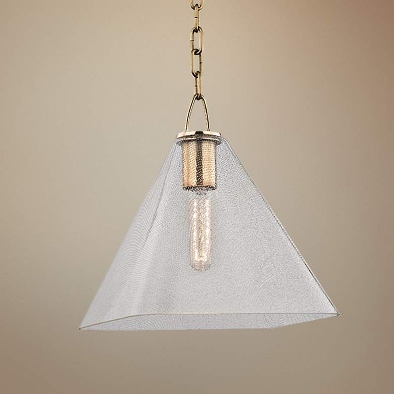 Image 1 Hudson Valley Sanderson 11" Wide Aged Brass Mini Pendant