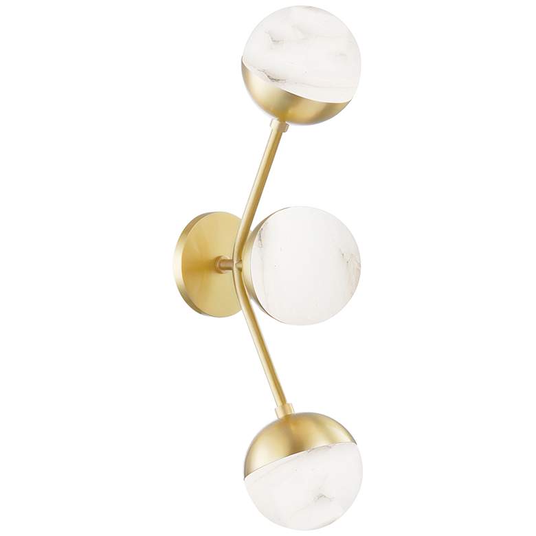 Image 1 Hudson Valley Saratoga 22" High Aged Brass LED Wall Sconce