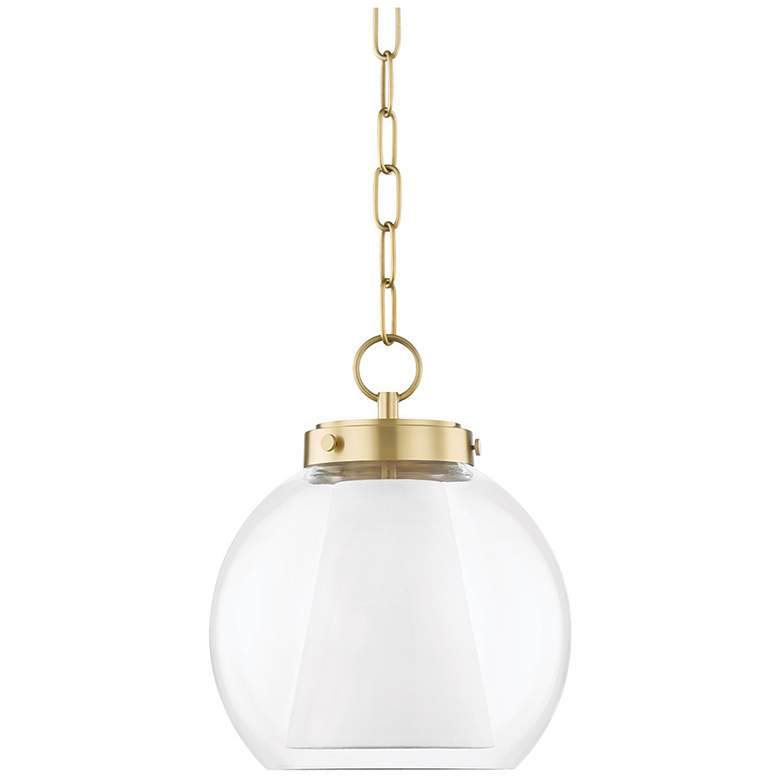 Image 1 Hudson Valley Sasha 10" Wide LED Brass and Glass Mini Pendant