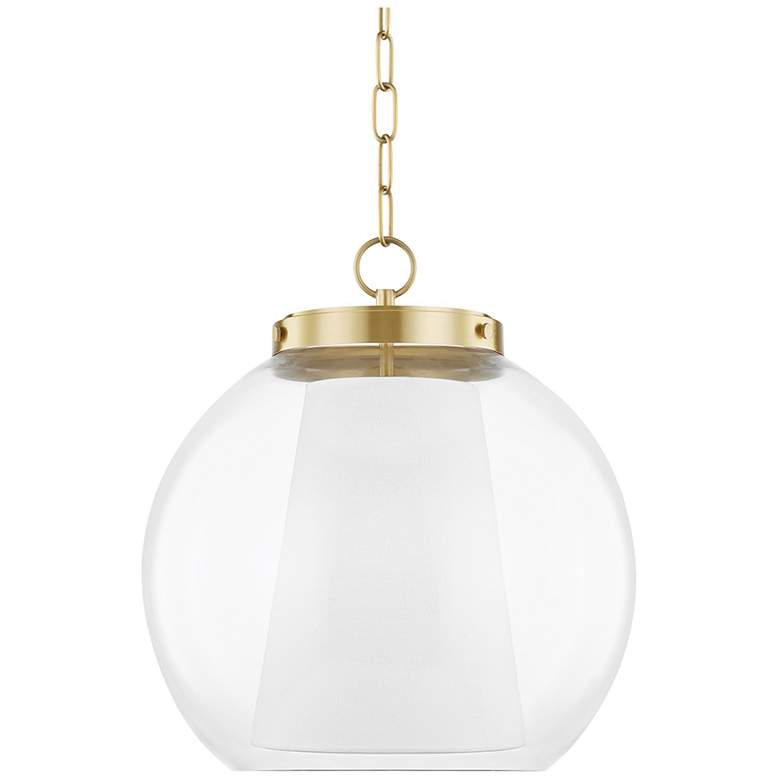 Image 1 Hudson Valley Sasha 15" Wide Aged Brass Globe Pendant Light