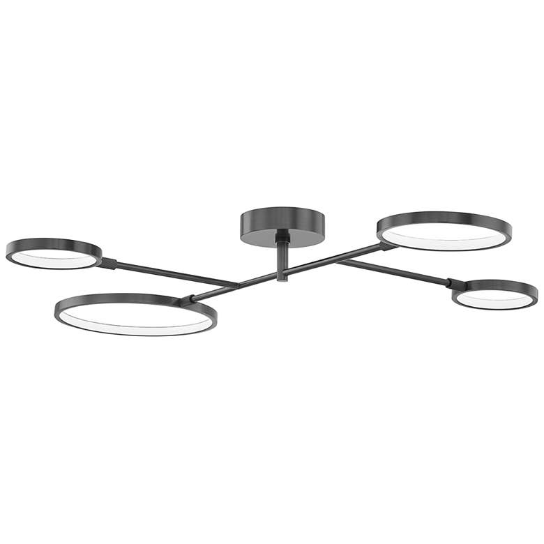 Image 2 Hudson Valley Saturn 43" Wide Old Bronze 4-Light Modern Ceiling Light