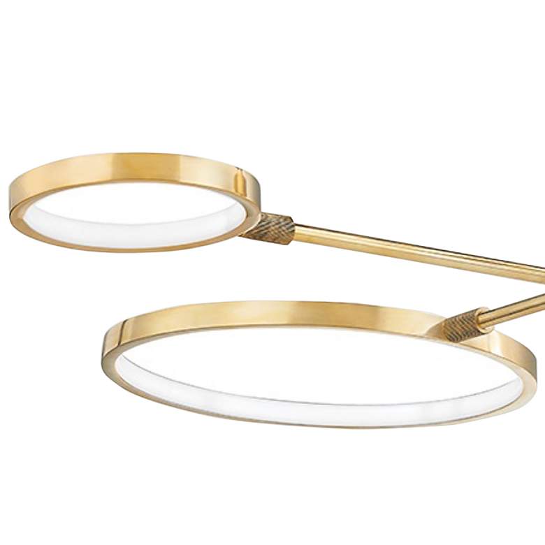 Image 3 Hudson Valley Saturn 43"W Aged Brass 4-Light Ceiling Light more views