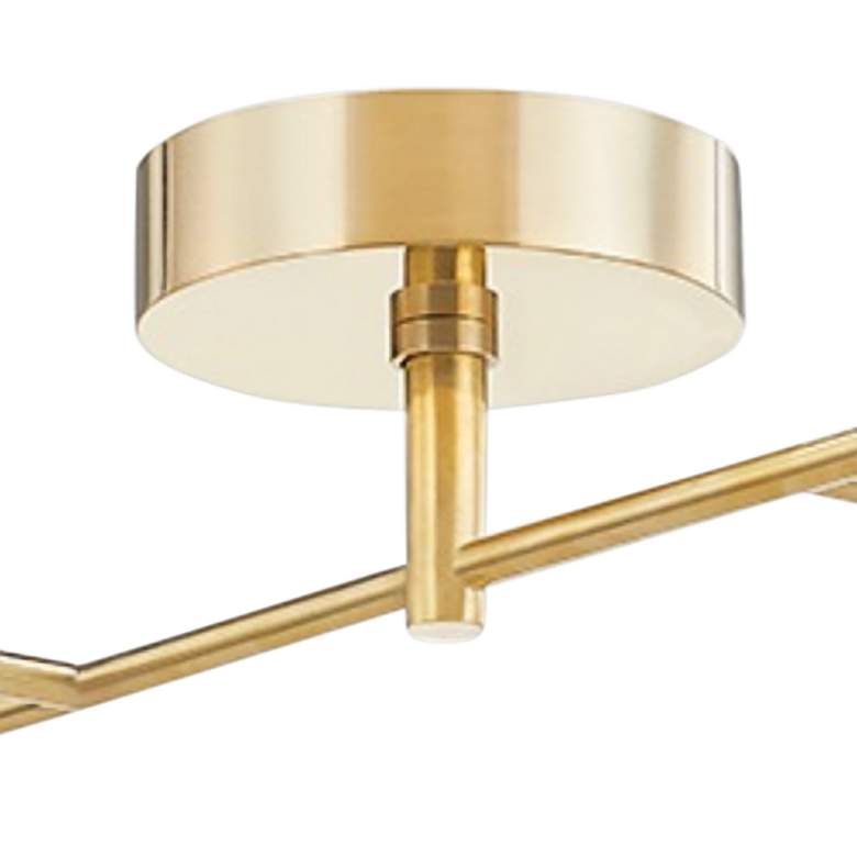 Image 4 Hudson Valley Saturn 43"W Aged Brass 4-Light Ceiling Light more views