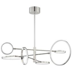 Hudson Valley Saturn 44 1/2"W Polished Nickel LED Chandelier
