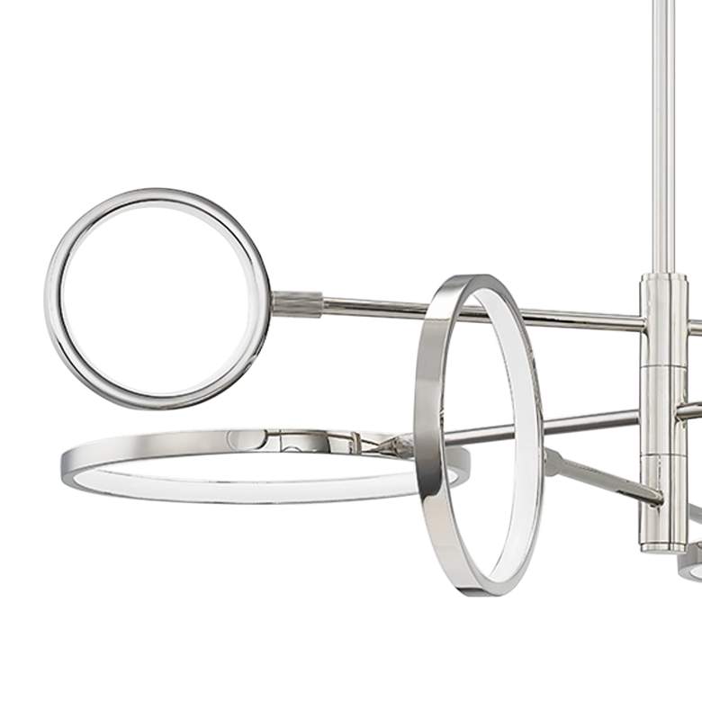 Image 3 Hudson Valley Saturn 44 1/2"W Polished Nickel LED Chandelier more views