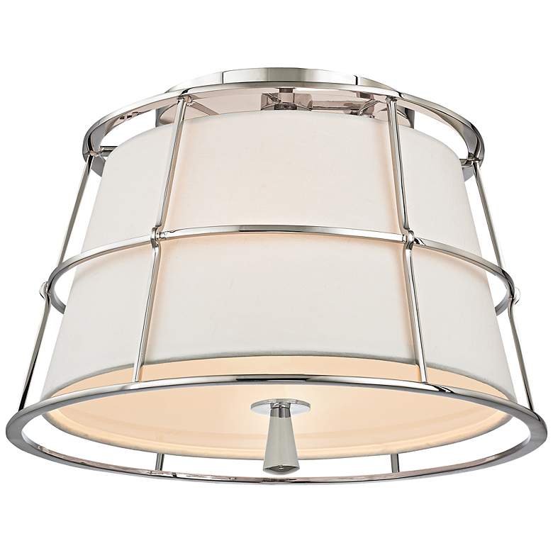 Image 1 Hudson Valley Savona 14 1/4 inch Wide Nickel Ceiling Light