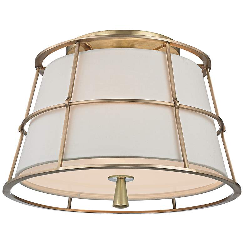 Image 2 Hudson Valley Savona 14 1/4"W Aged Brass Ceiling Light