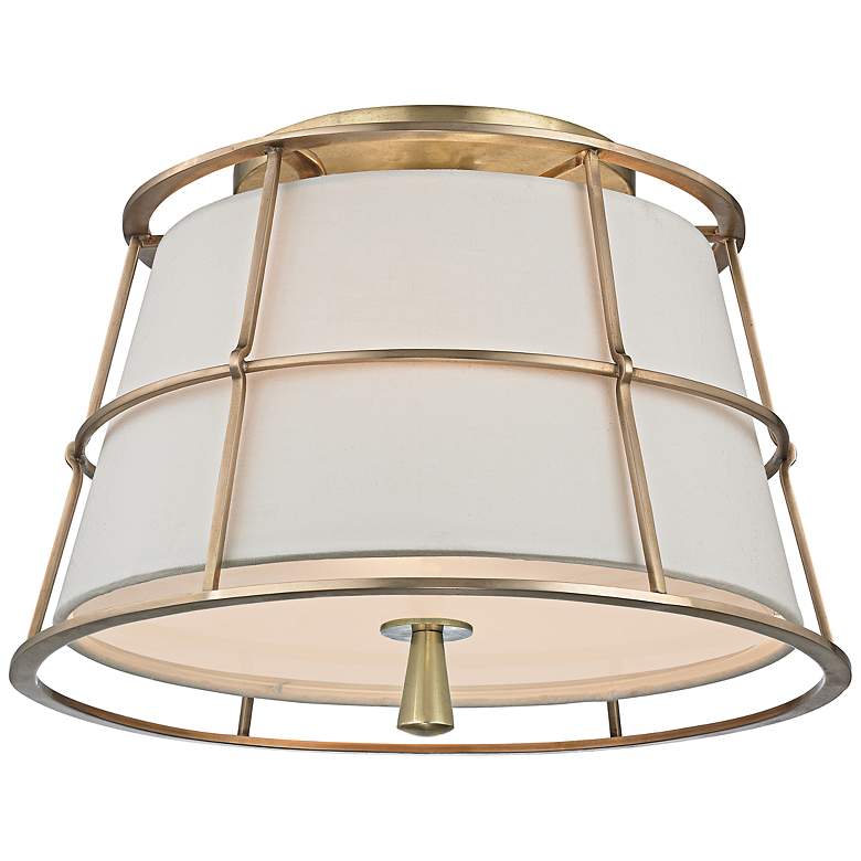 Image 2 Hudson Valley Savona 14 1/4 inchW Aged Brass Ceiling Light