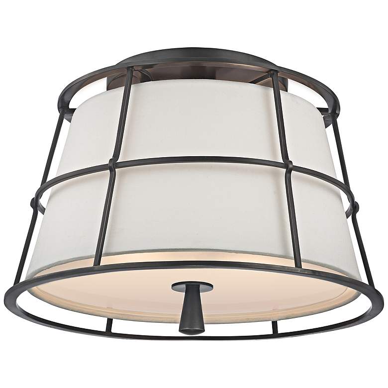 Image 2 Hudson Valley Savona 14 1/4"W Old Bronze Ceiling Light