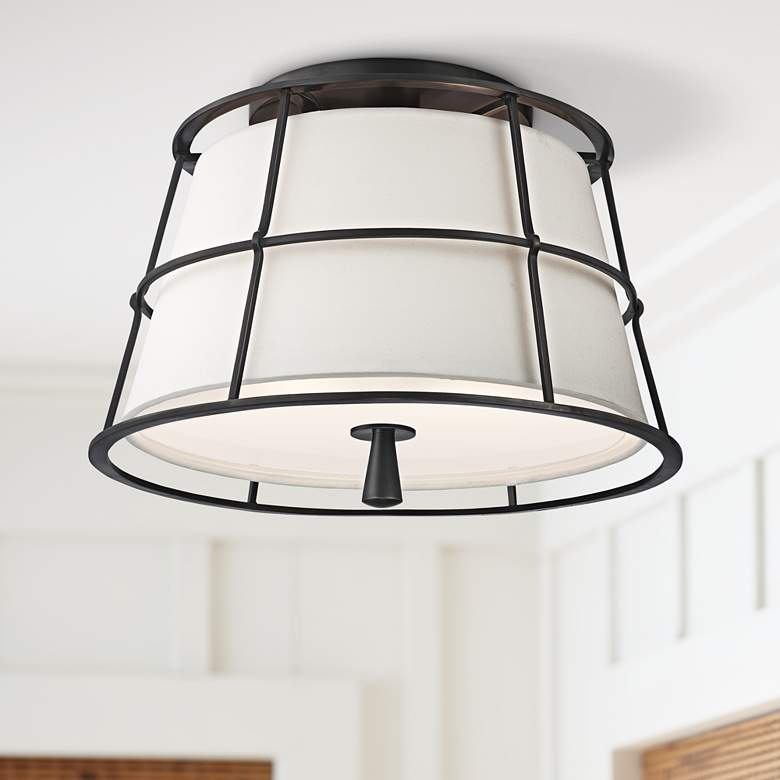 Image 1 Hudson Valley Savona 14 1/4"W Old Bronze Ceiling Light