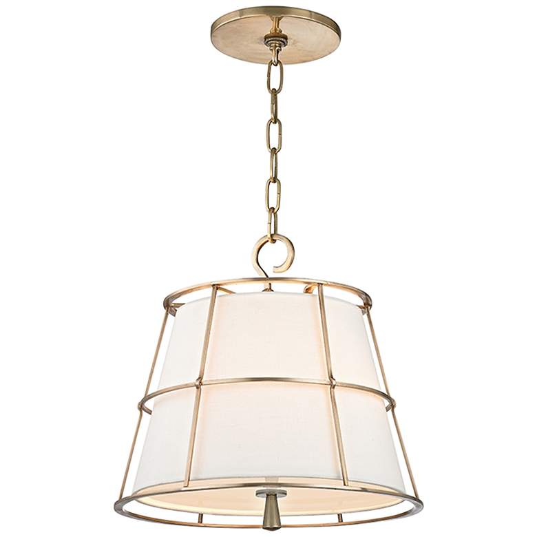 Image 2 Hudson Valley Savona 15 1/2 inch Wide Aged Brass Pendant Light