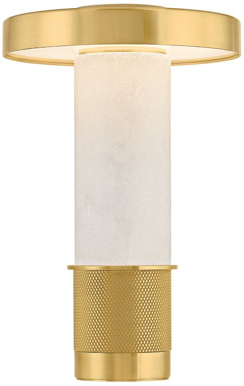 Image 2 Hudson Valley Sefton Rechargeable Table Lamp 6.25 Inch In Aged Brass