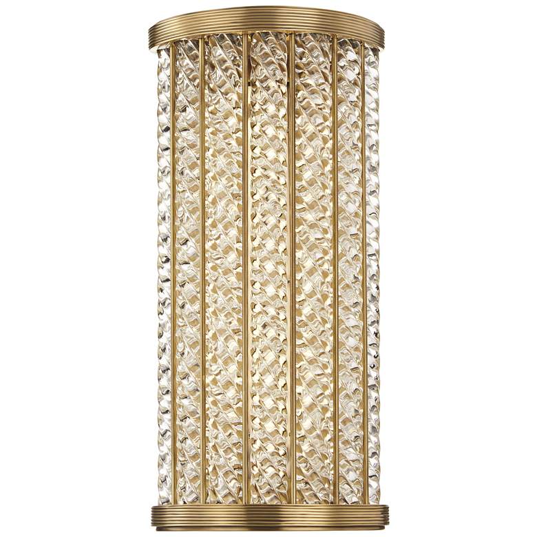 Image 1 Hudson Valley Shelby 14" High Aged Brass LED Wall Sconce