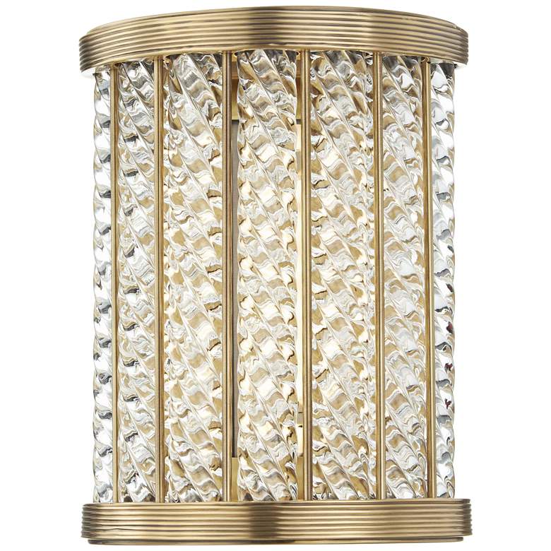 Image 1 Hudson Valley Shelby 8 1/2 inch High Aged Brass LED Wall Sconce