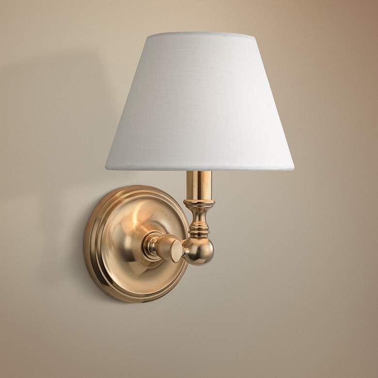 Image 1 Hudson Valley Sidney 9 3/4" High Aged Brass Wall Sconce