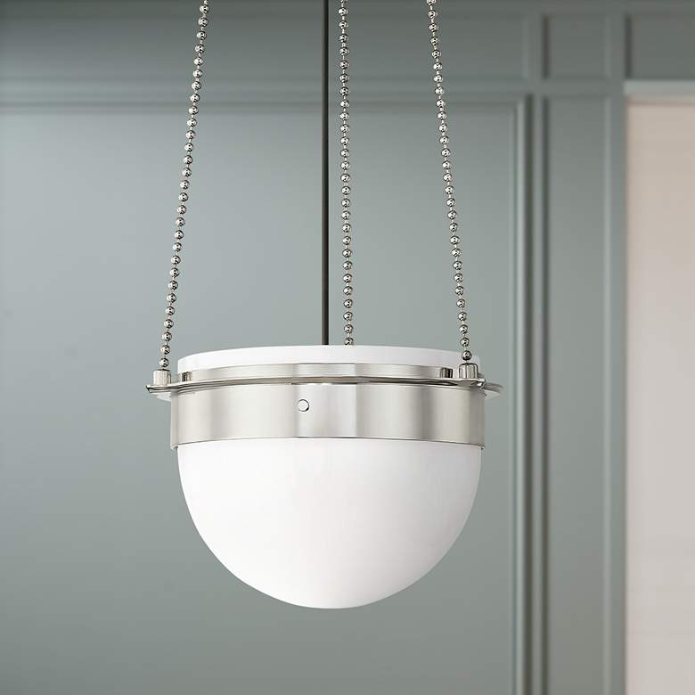 Image 1 Hudson Valley Silo 14 3/4"W Polished Nickel Pendant Light