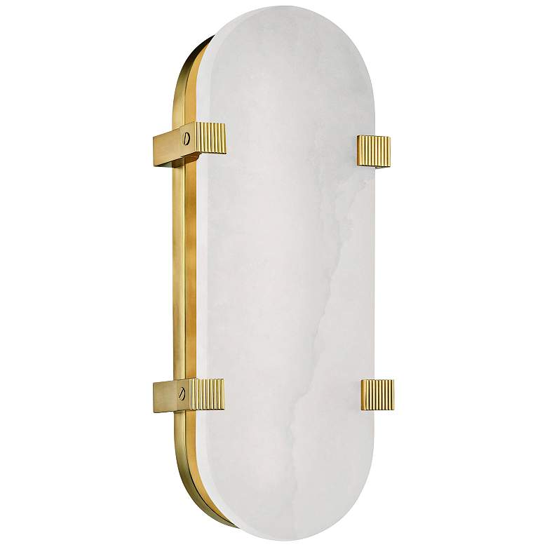 Image 1 Hudson Valley Skylar 13 3/4" High Aged Brass LED Wall Sconce