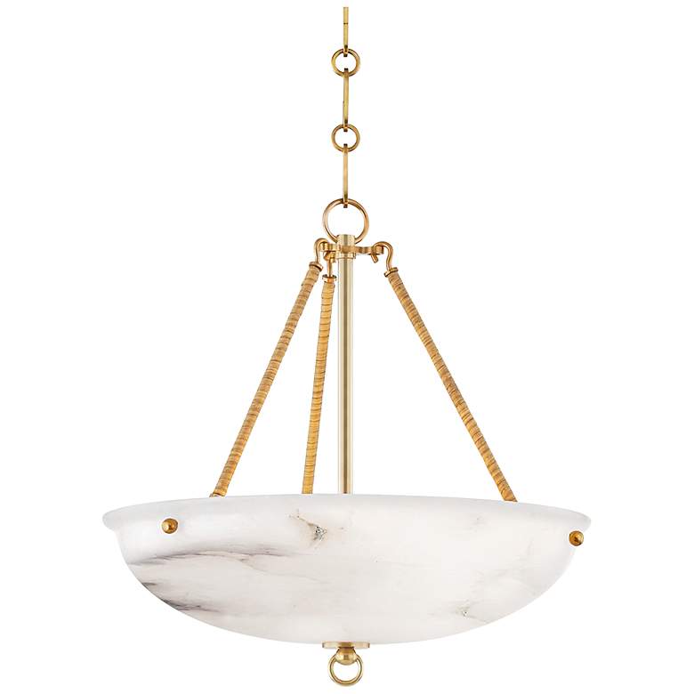Image 1 Hudson Valley Somerset 16" Wide Aged Brass Alabaster Pendant Light