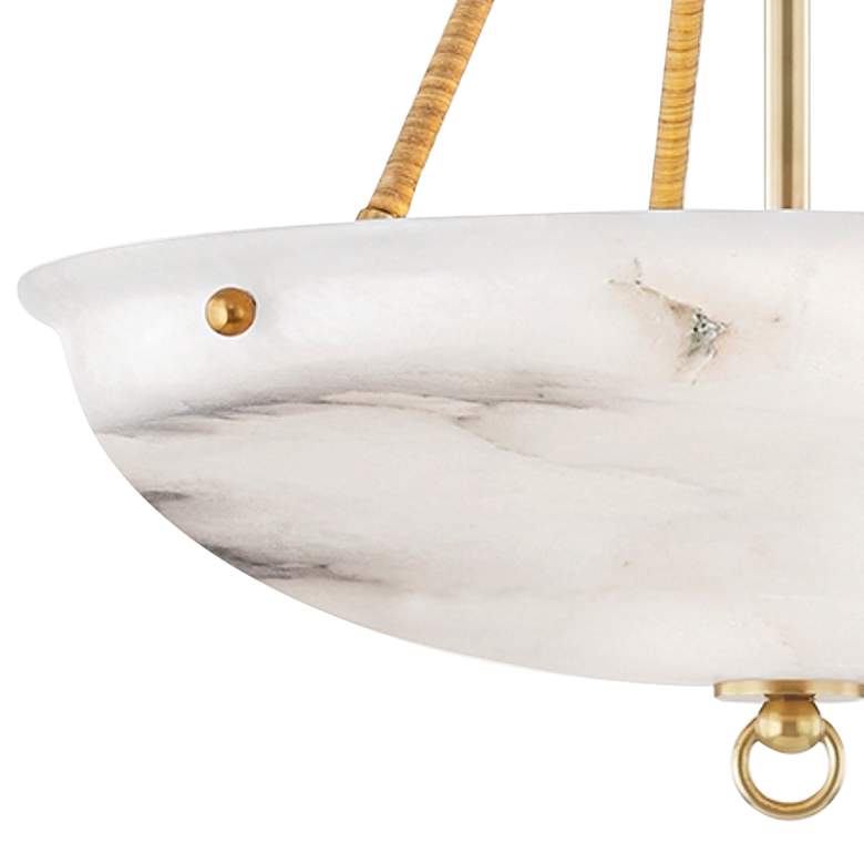Image 2 Hudson Valley Somerset 16" Wide Aged Brass Alabaster Pendant Light more views