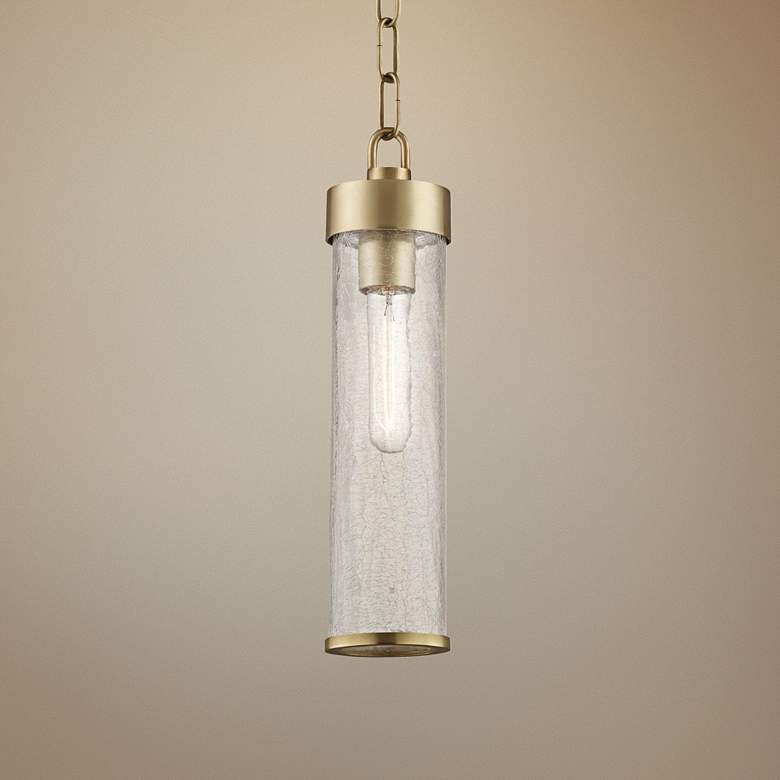 Image 1 Hudson Valley Soriano 3 1/2" Wide Aged Brass Mini Pendant