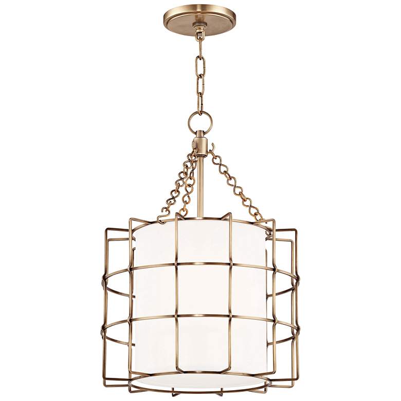 Hudson Valley Sovereign 16&quot; Wide Aged Brass Pendant Light