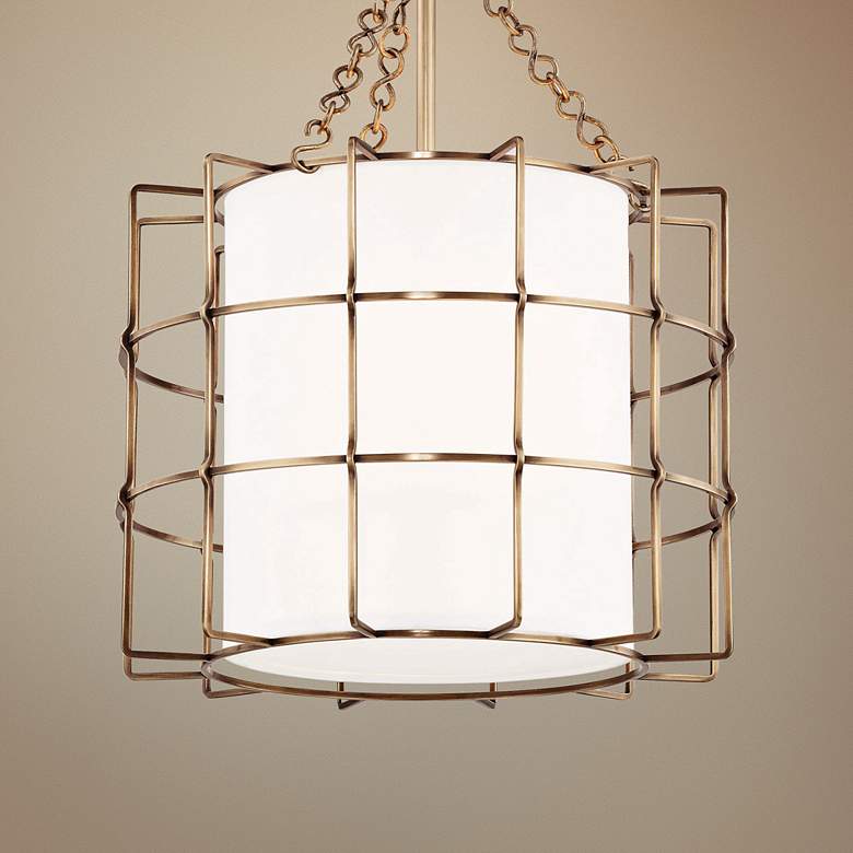 Image 1 Hudson Valley Sovereign 16" Wide Aged Brass Pendant Light