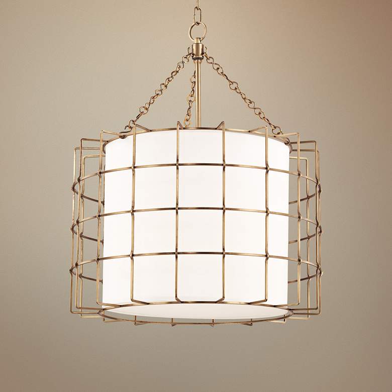 Image 1 Hudson Valley Sovereign 24 inchW Aged Brass LED Pendant Light