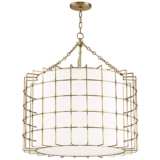 Hudson Valley Sovereign 31&quot; Wide Aged Brass Pendant Light