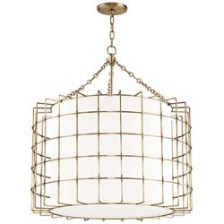 Hudson Valley Sovereign 31&quot; Wide Aged Brass Pendant Light