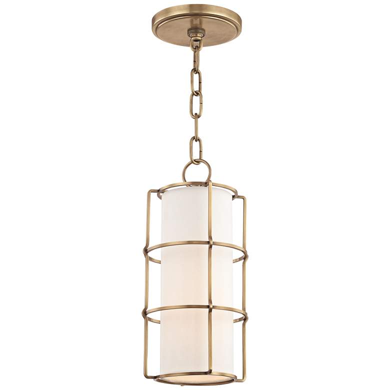 Image 2 Hudson Valley Sovereign 7 inch Wide Aged Brass LED Mini Pendant