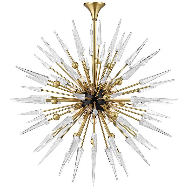 Image 1 Hudson Valley Sparta 48" Wide Aged Brass 18 Light Chandelier
