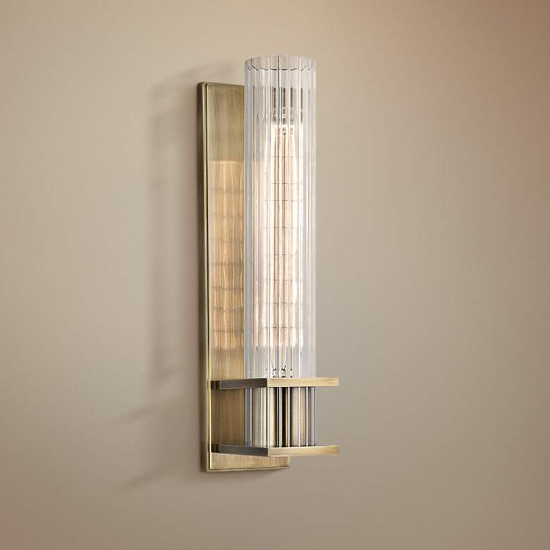 Image 1 Hudson Valley Sperry 13" High Aged Brass Wall Sconce