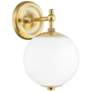 Hudson Valley Sphere No.1 11" High Aged Brass Wall Sconce