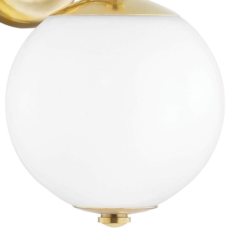 Image 3 Hudson Valley Sphere No.1 11" High Aged Brass Wall Sconce more views