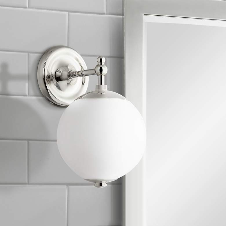 Image 1 Hudson Valley Sphere No.1 11"H Polished Nickel Wall Sconce