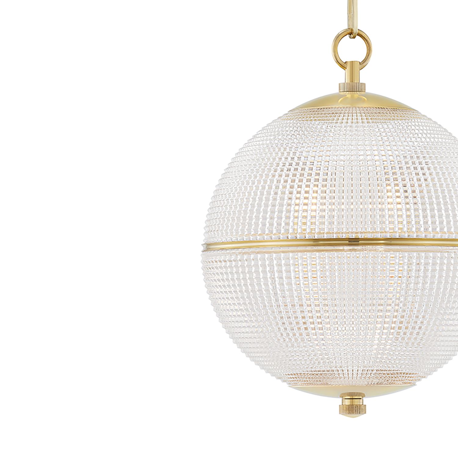 Image 2 Hudson Valley Sphere No. 3 13" Wide Aged Brass Pendant Light more views