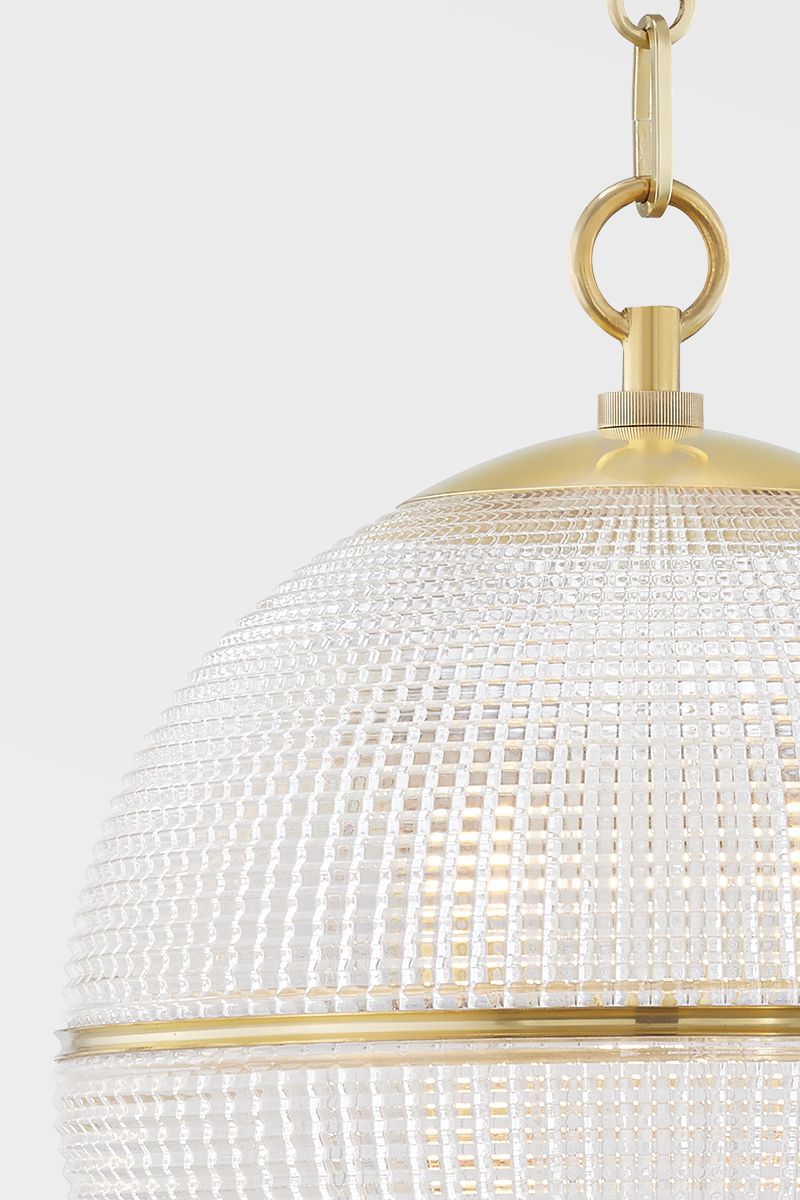 Image 3 Hudson Valley Sphere No. 3 13" Wide Aged Brass Pendant Light more views